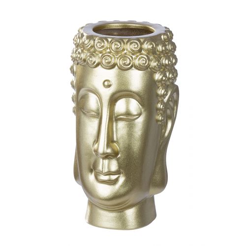 Vase Buddha Kopf Gold Deko Objekt