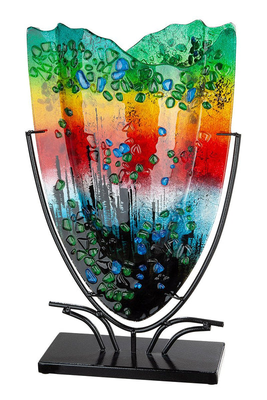 Glasart Vase Rainbow Dots